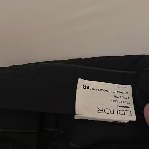 Express Women’s Editor Original Flare Pinstripe Pants New Navy Blue Size 6 - Picture 12 of 15